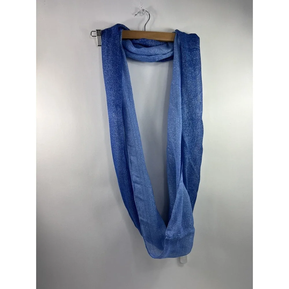 Charming Charlie Blue Light Glitter Circle‎ Scarf Lightweight Fashion NWT